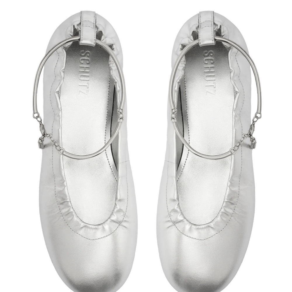 SCHUTZ BETHANY LEATHER FLAT